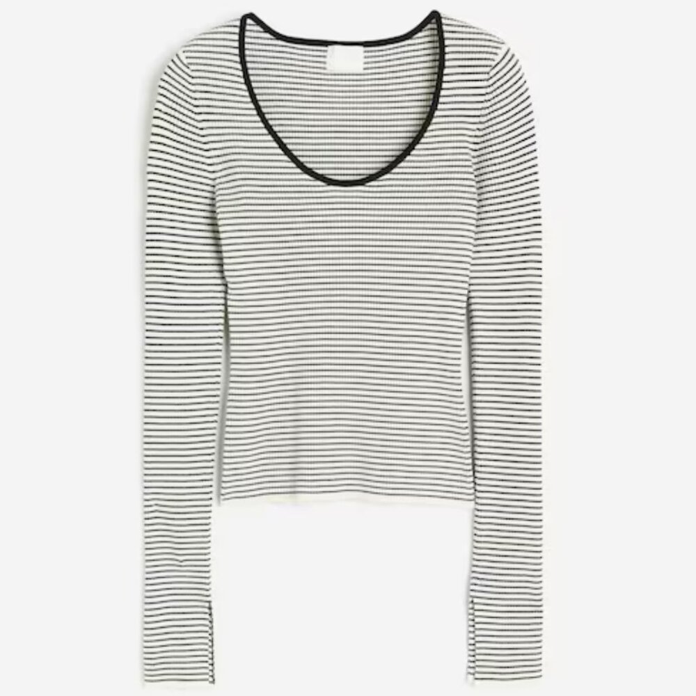NWT H&M Striped Rib-Knit Top